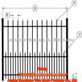 Three beam type zinc steel fence privacy and security Wrought iron fence